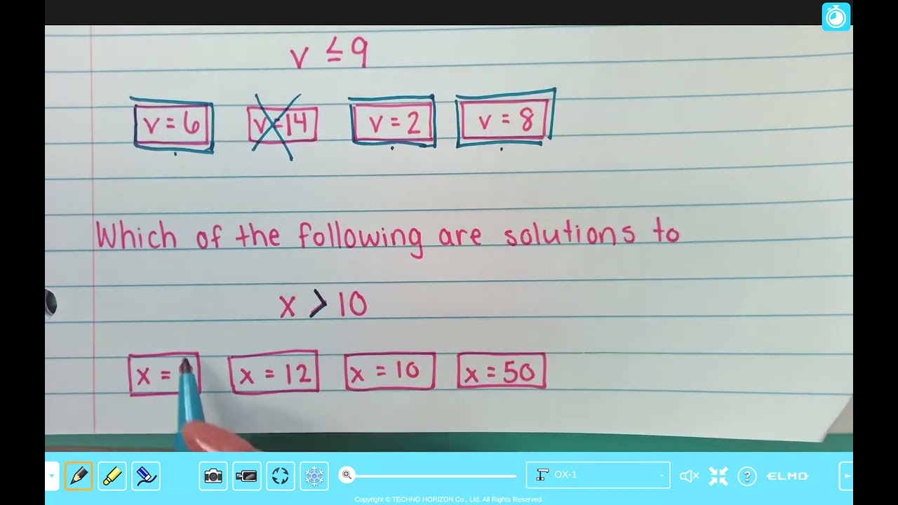 Solutions to Inequalities