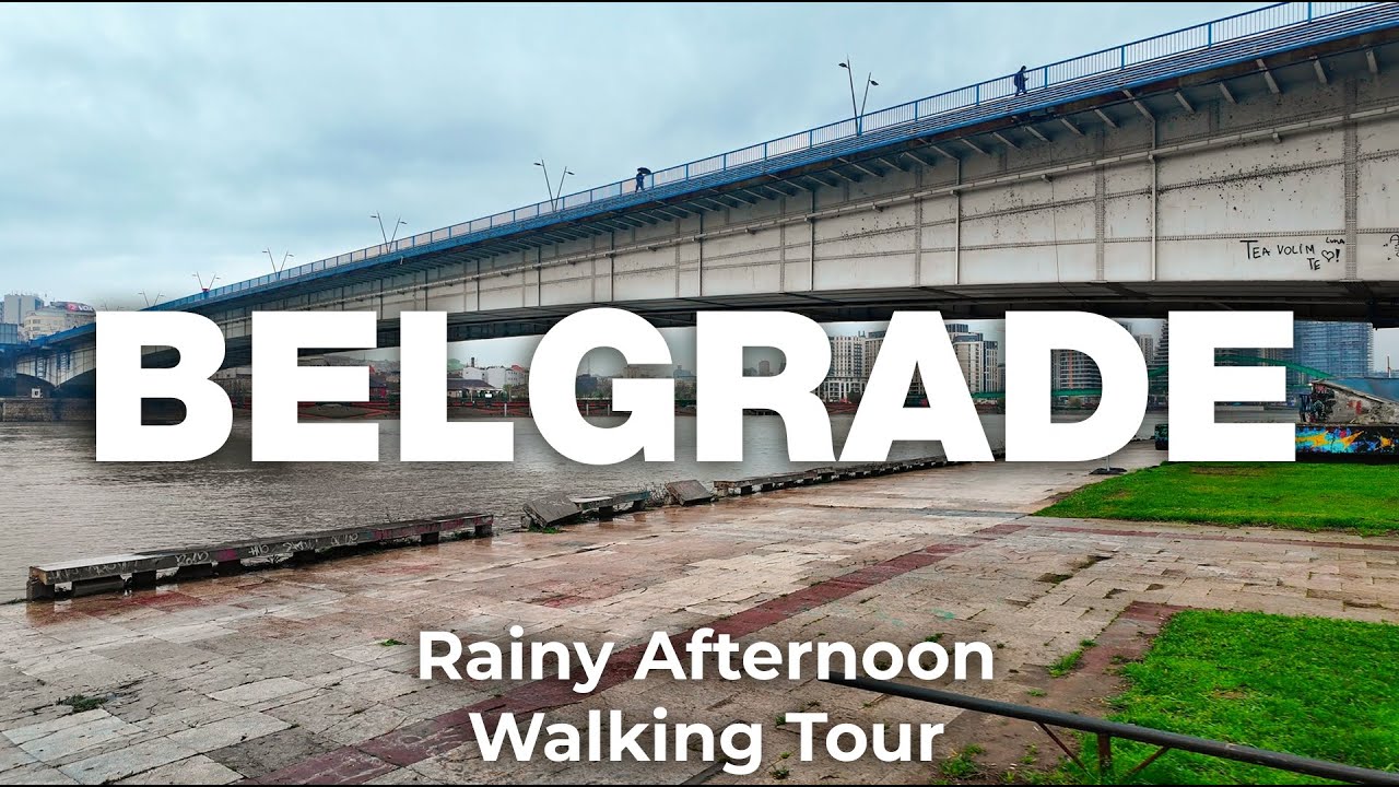 RAINY AFTERNOON WALK IN BELGRADE / 4K 25 fps