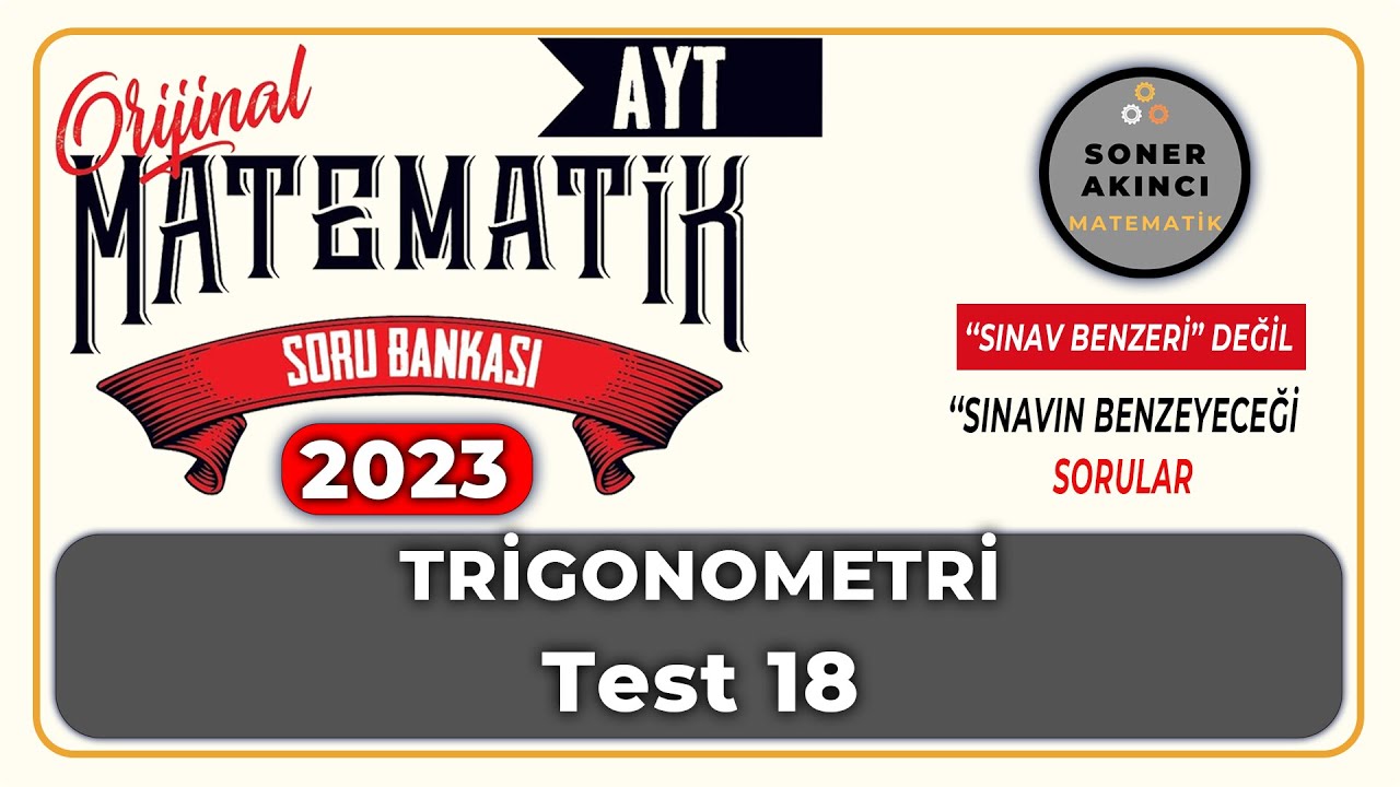 Trigonometri  TEST 18 | ORİJİNAL AYT SORU BANKASI | Orijinal Matematik