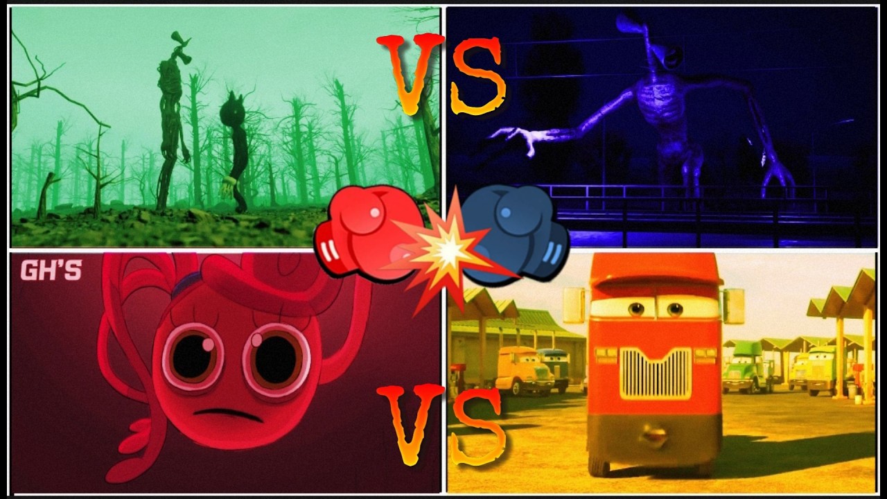 Siren Head vs Poppy play time vs Lightning ⚡ McQueen Eater coffin dance song cover mega battle!