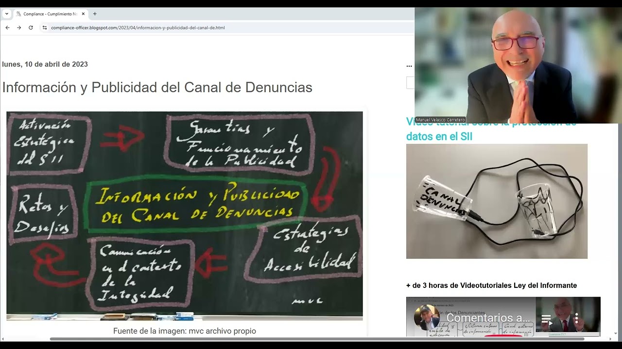 Vídeo tutorial sobre la Información y la Publicidad del Canal de Denuncias
