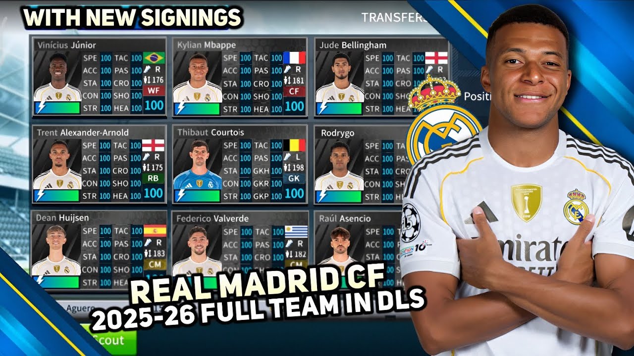 Real Madrid 2025-26 Team In Dream League |With New Kits 🔥🔥🔥