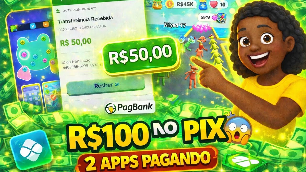 2 APPS QUE PAGAM NO PIX 🔥 Saque de R$100 Comprovado | Teste Real