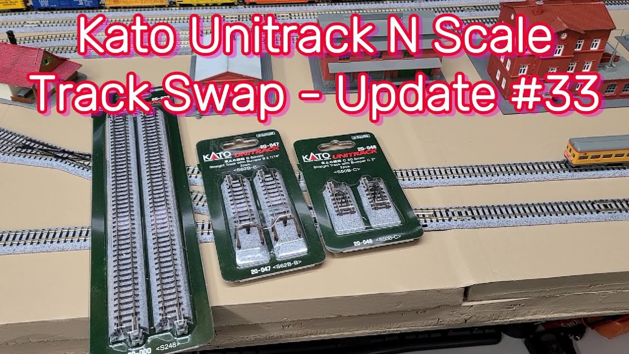 Kato Unitrack N Scale Layout Update 33 - Swapping Last Container Yard Pieces with Woody Tie Track