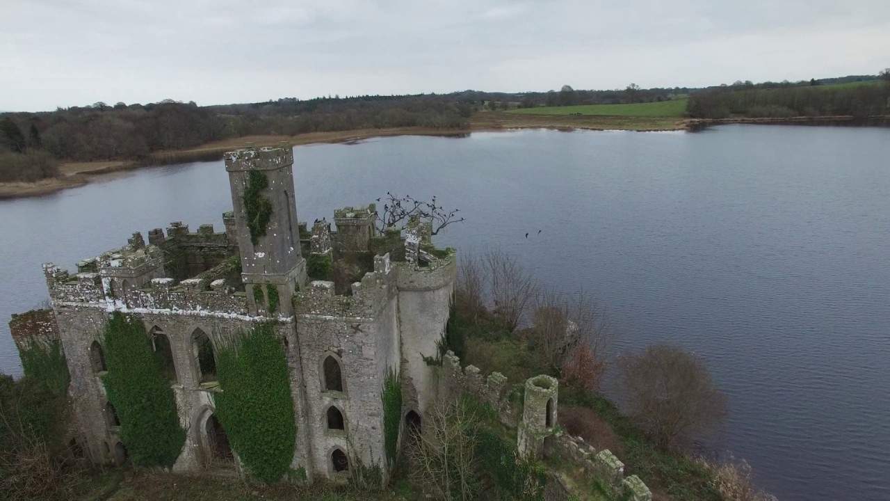 Drone flight over McDermott's Castle, Co. Roscommon, Ireland