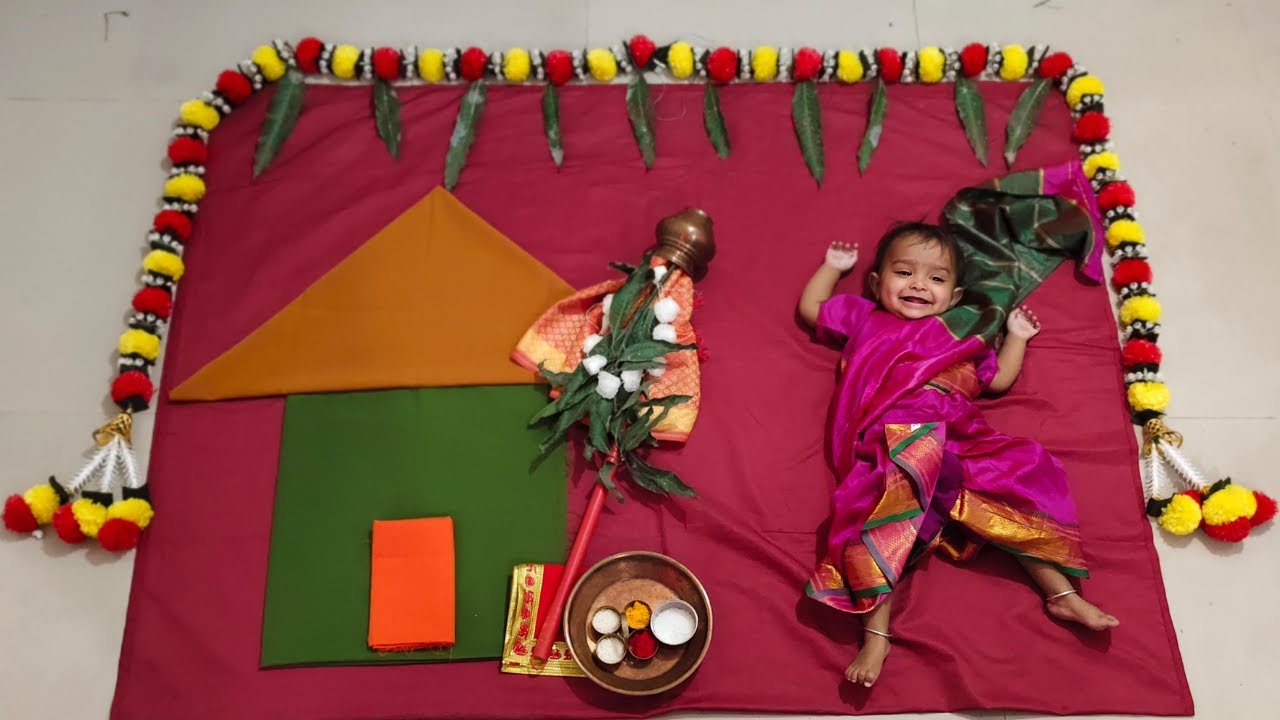 gudi padwa baby photoshoot ideas at home | padwa baby photoshoot theme | gudi padwa baby photoshoot