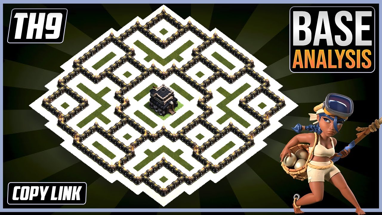 THE INSANE TH9 HYBRID/TROPHY[defense] Base 2025!! COC TownHall 9 Hybrid Base Design – Clash of Clans