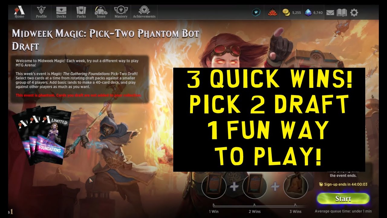 Mid Week Magic Pick 2 Phantom Draft | MTG Arena | Standard Foundations MWM Bo1