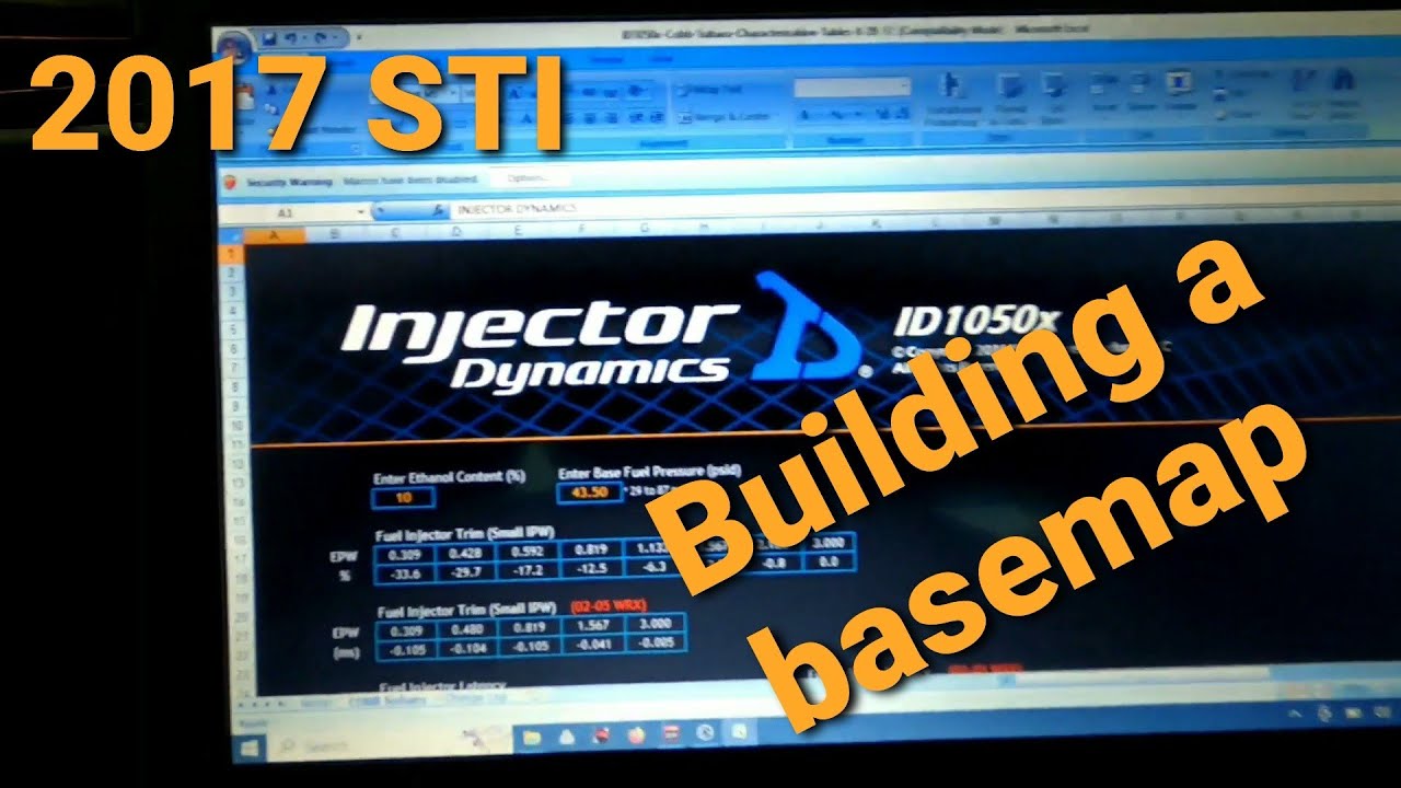 Creating a basemap for a 2017 Subaru STI in COBB Accesstuner. Injector scaling and other tips.