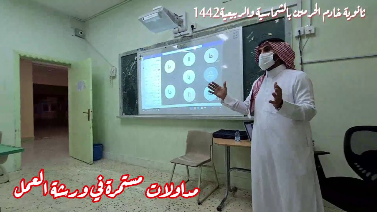 فعاليات بدء الدراسة عن بعد في ثانوية خادم الحرمين بالشماسية والربيعية
