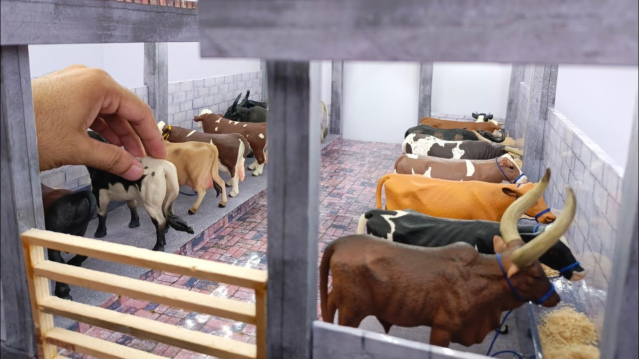 How to make Desi Cow Farm Diorama Miniature DIY | Cattle Farming diorama
