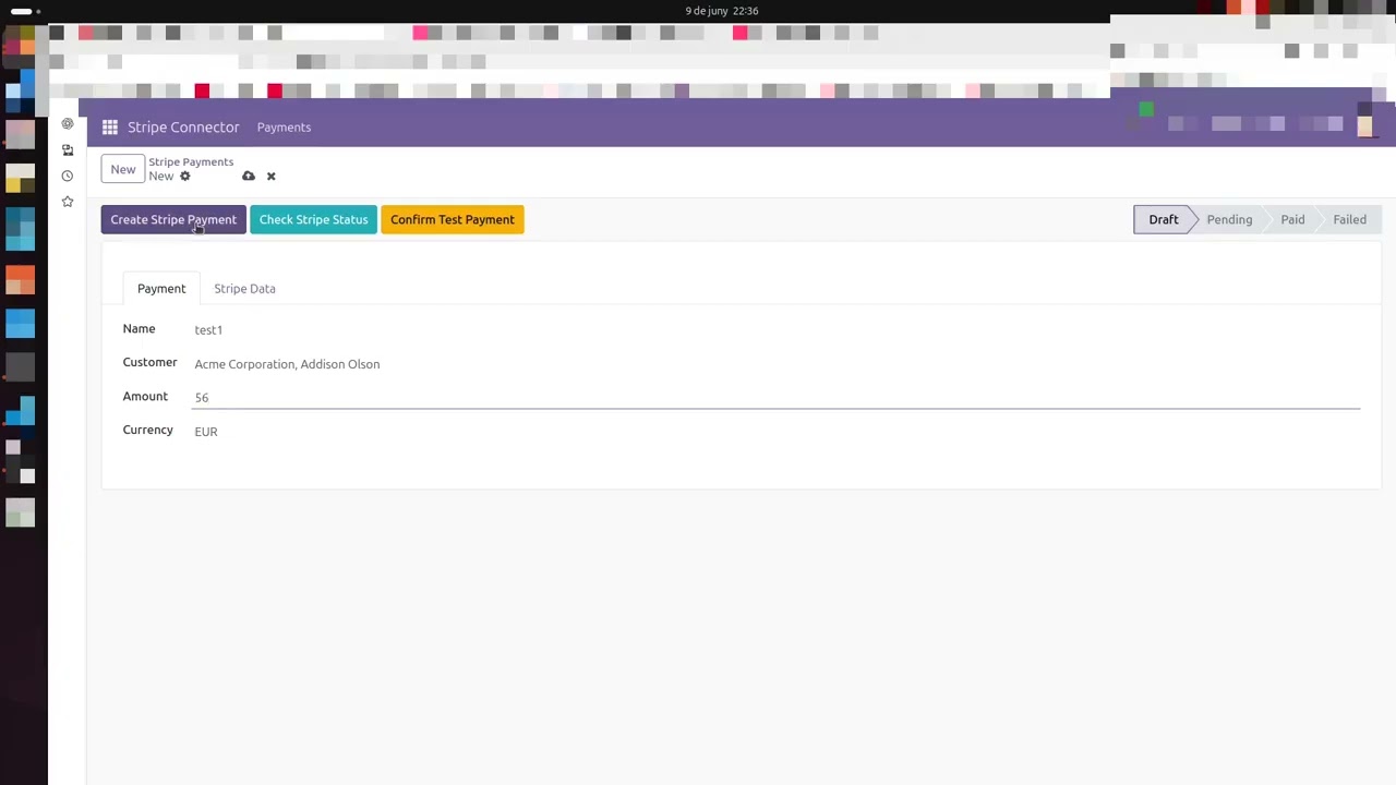 Odoo 18 Stripe Connector Demo (Python, Webhooks, Docker)