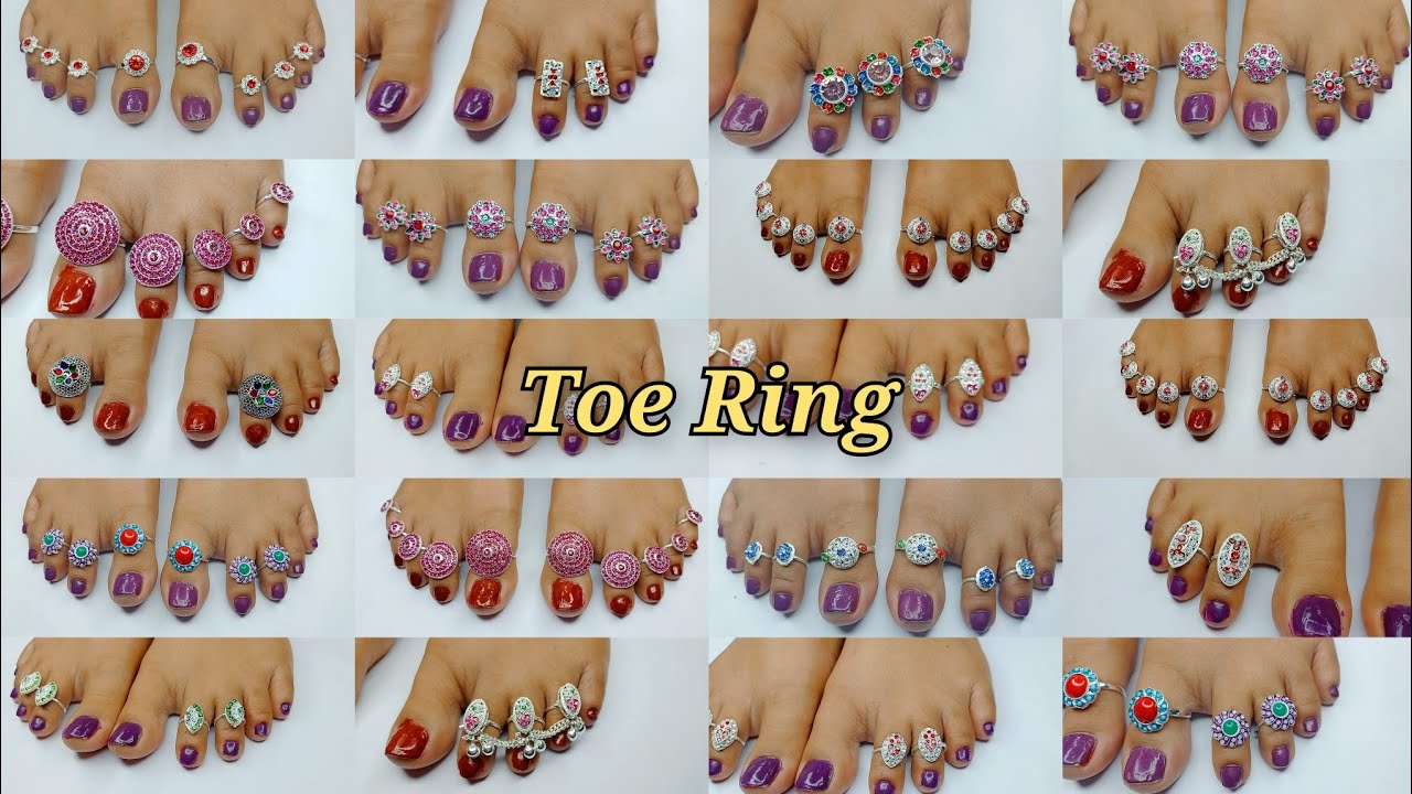 1700रु Under Silver Toe Ring Design With Price 2022 || Fancy Silver Toe Ring Collection