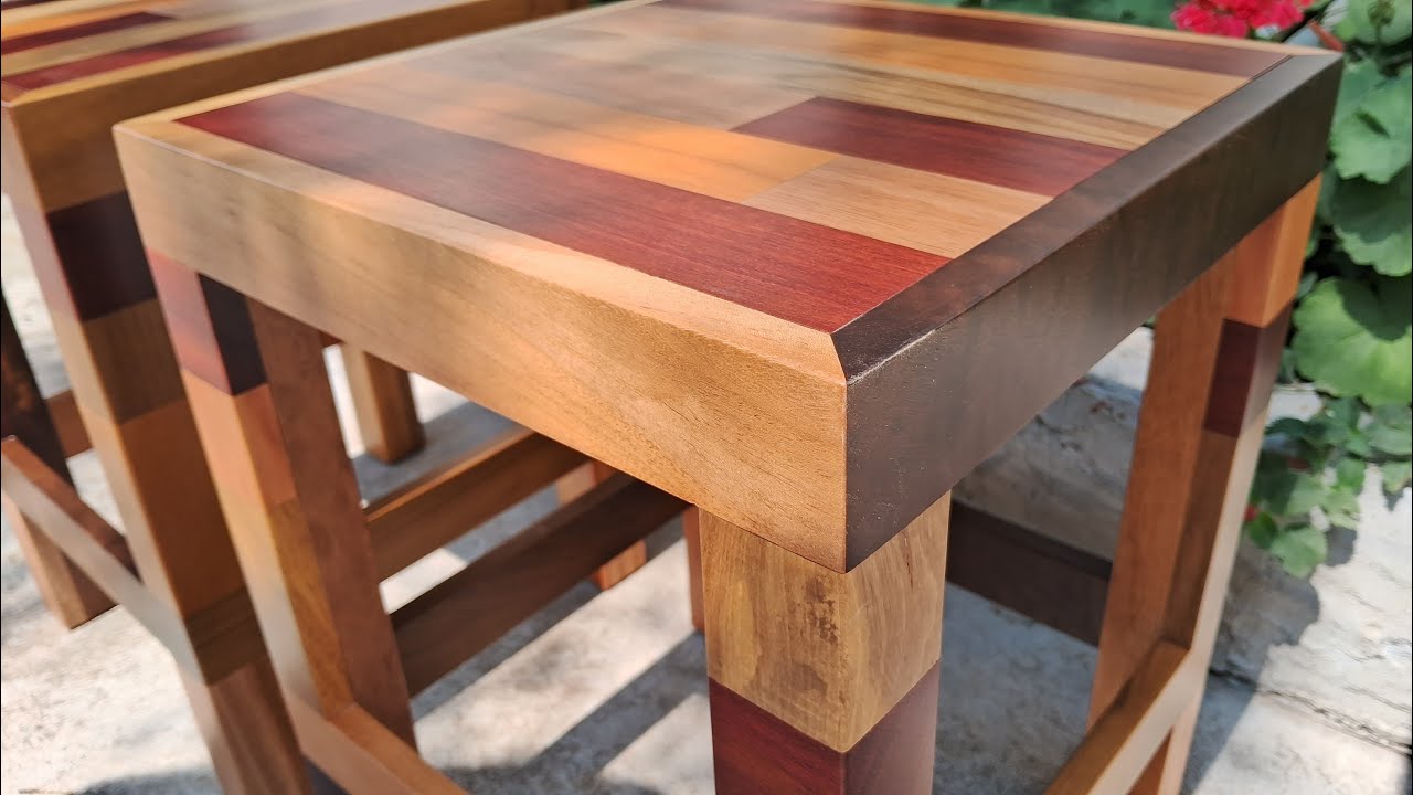 Usei Mais de 10 Madeiras Diferentes - Veja como ficaram essas Banquetas