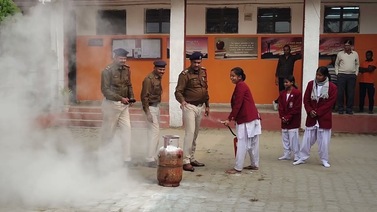 Fire safety education in jnv West SINGHBHUM by Govt. Fire safety department. Jh