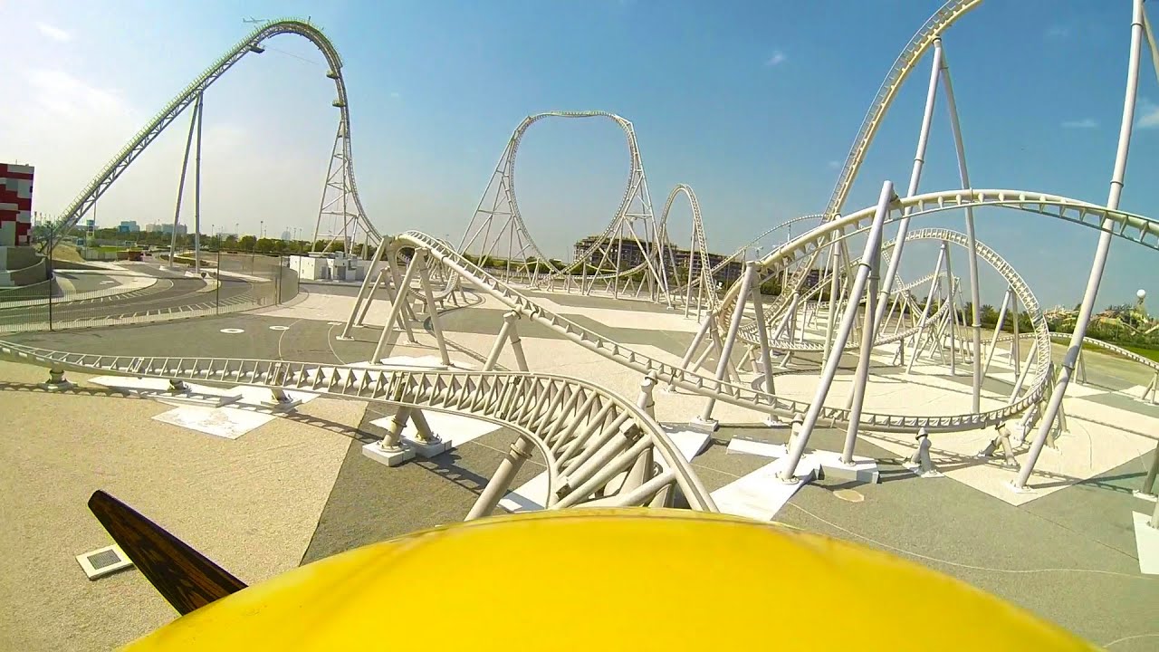 Flying Aces Roller Coaster Front Seat POV Ferrari World Abu Dhabi UAE