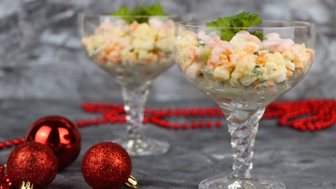 Салат с креветками за 15 минут | Простой и вкусный рецепт + эффектная подача