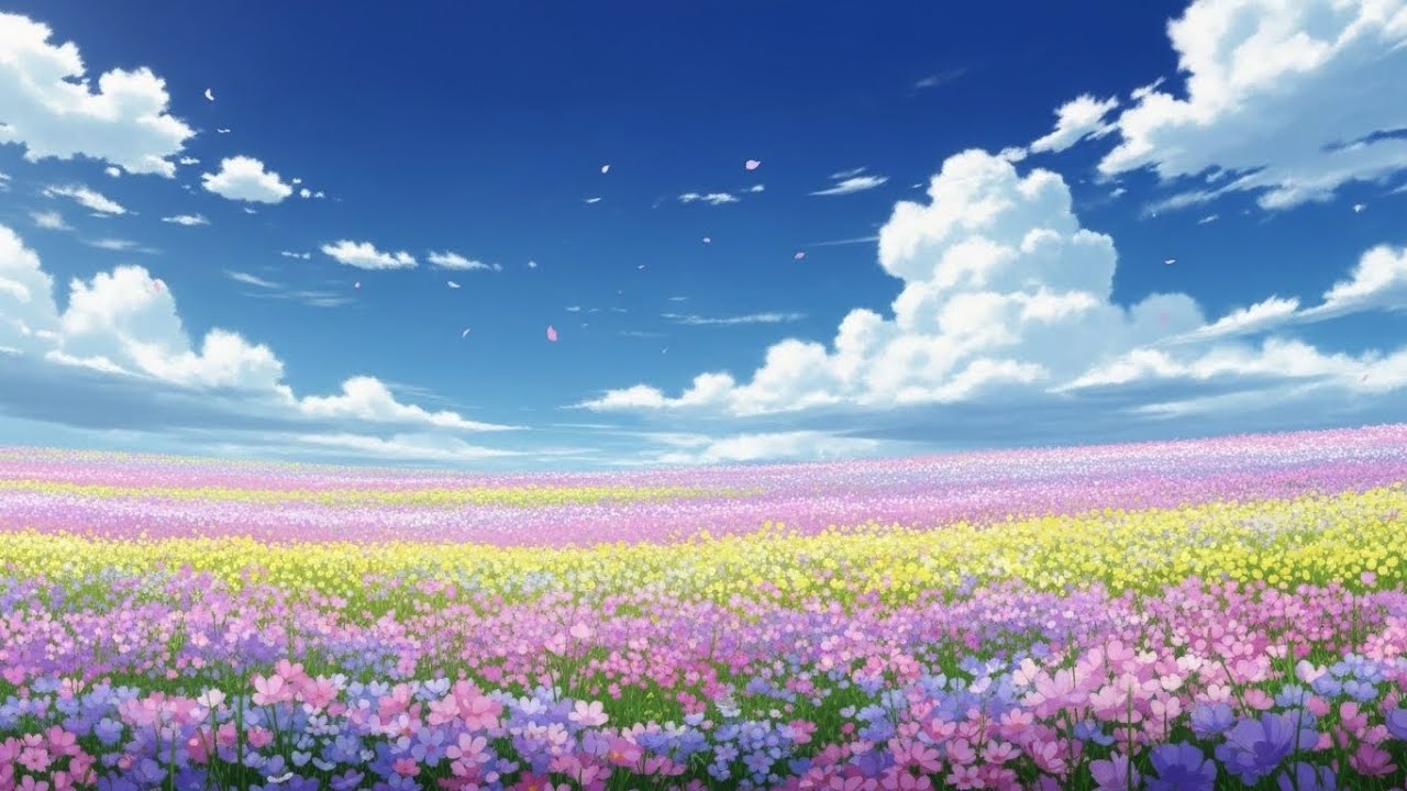 Peaceful Flower Fields | Anime Countryside Slice of Life