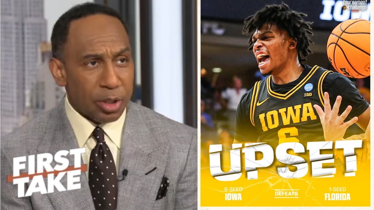 FIRST TAKE | Stephen A. GOES CRAZY to Iowa upsets Florida 73-72 in second round of NCAA tournament