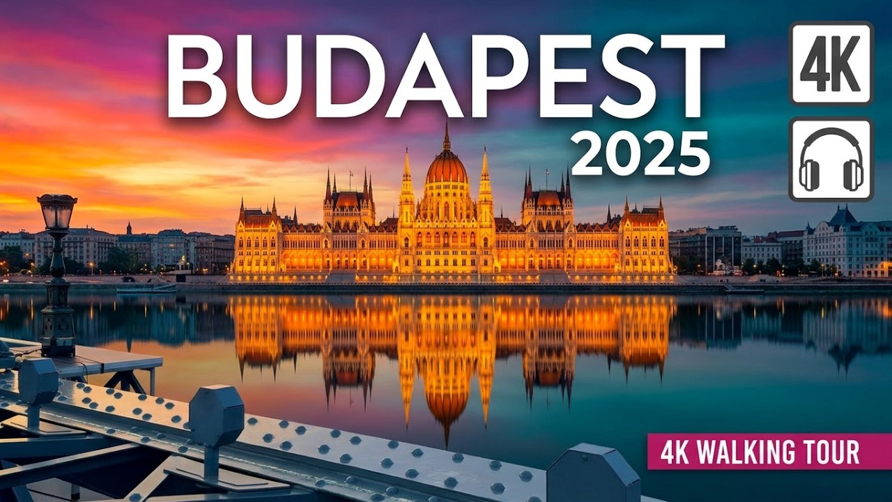 BUDAPEST Sunset Walking Tour 2025 | 4K City Walk from Danube to Ruin Pubs [60fps for Big TVs]