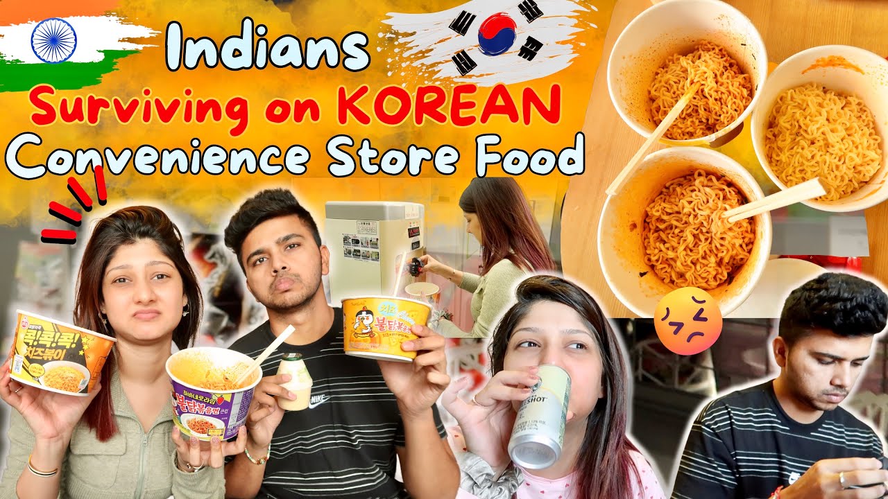 Surviving On *KOREAN* CVS Food For 24Hrs🍜😱‼️ | Manasi Mau
