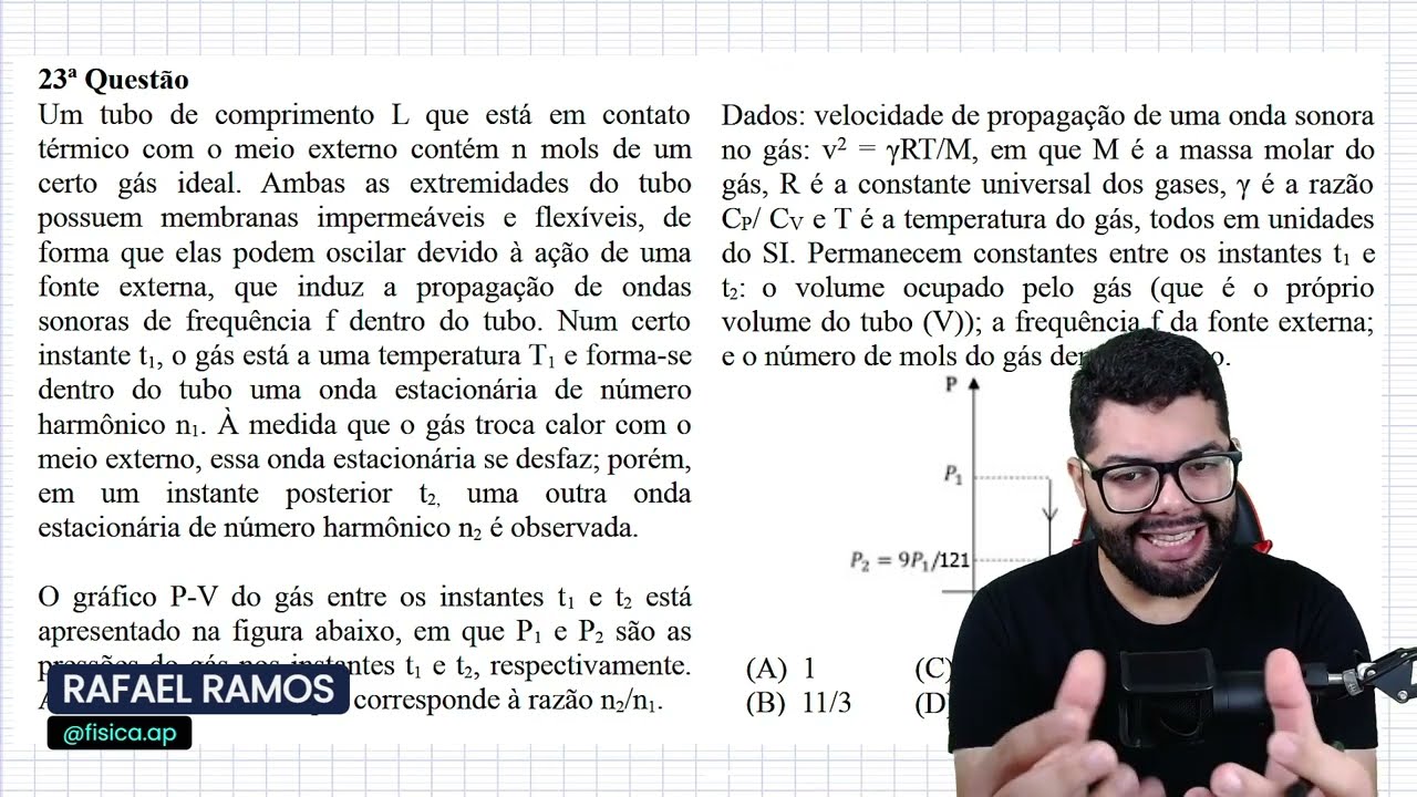 EFOMM 2025 - Um tubo de comprimento L que está em contato térmico com o meio externo contém