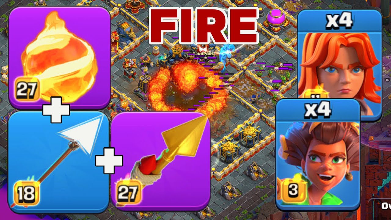 Unstoppable TH17 RC Trick Warden Fireball Root Rider Valkyrie Attacks!