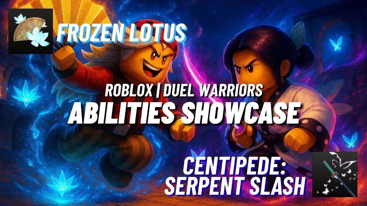 Frozen Lotus + Centipede: Serpent Slash abilities showcase | Duel Warriors | Roblox