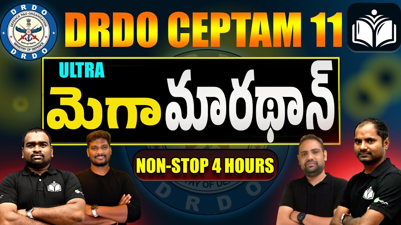 DRDO CEPTAM-11 Mega Marathon 2026 | 4-Hours Non-Stop | Complete Strategy + Questions | IN TELUGU
