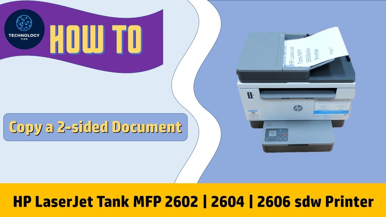 HP LaserJet Tank MFP 2602 | 2604 | 2606 SDW-принтер: как скопировать двусторонний документ на дву...