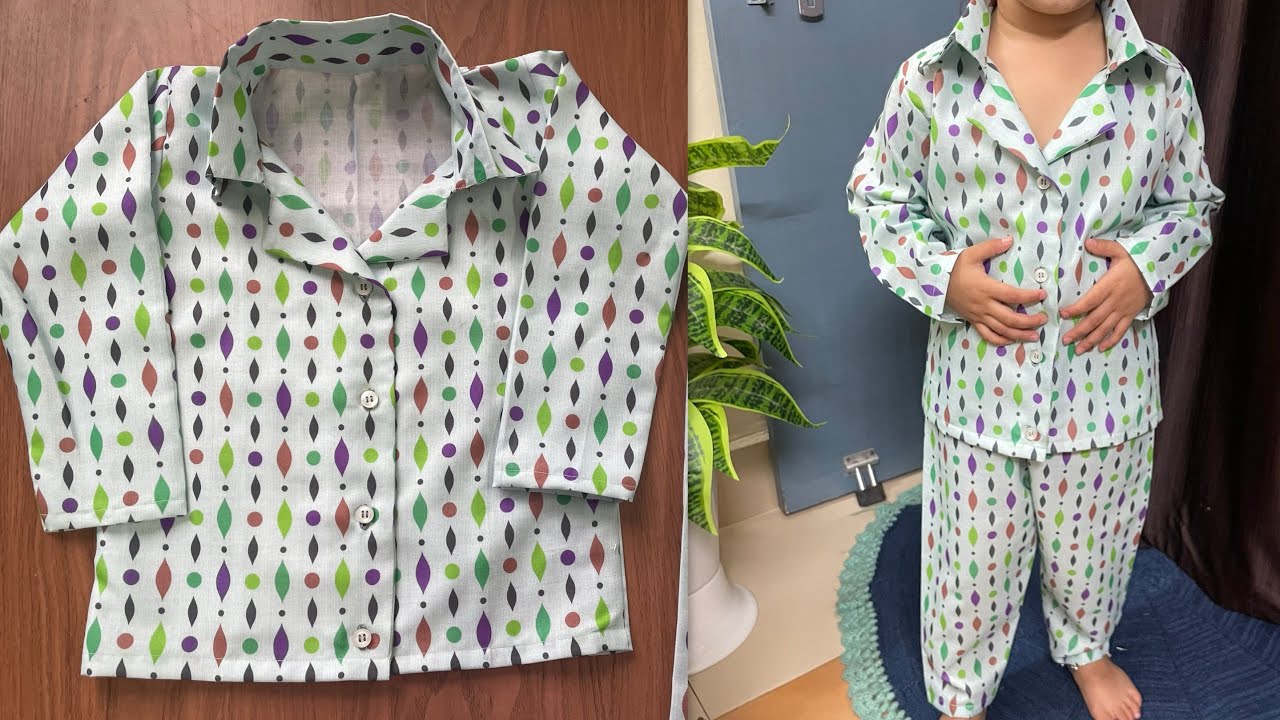 Baby Night Suit Cutting And Stitching || 3-4 Years Baby Night Suit || Night Dress For Kids ||