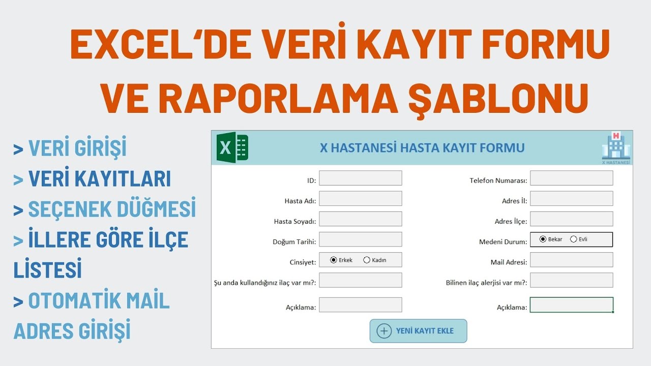 Excel'de Veri Giriş Formu | Otomatik Kayıt Butonu ile Kaydet ve Arşivle
