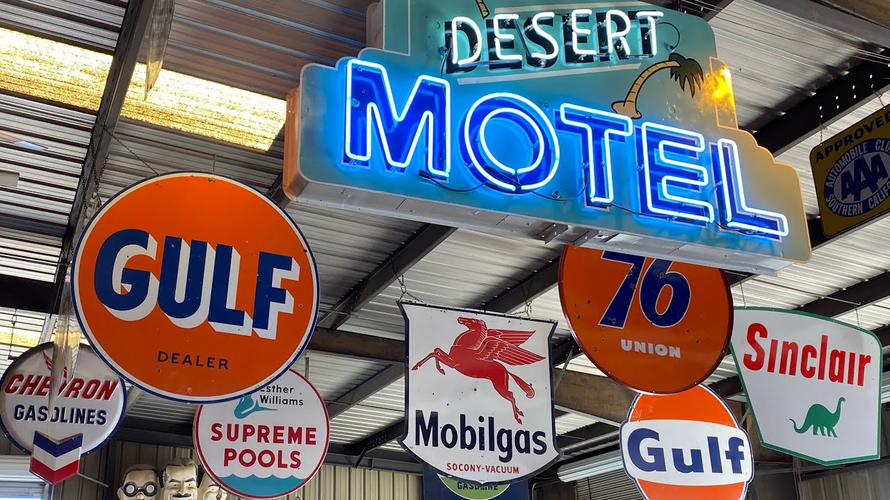 Old Advertising, Road Signs, & Pumps  2021 California Kramer Junction Show