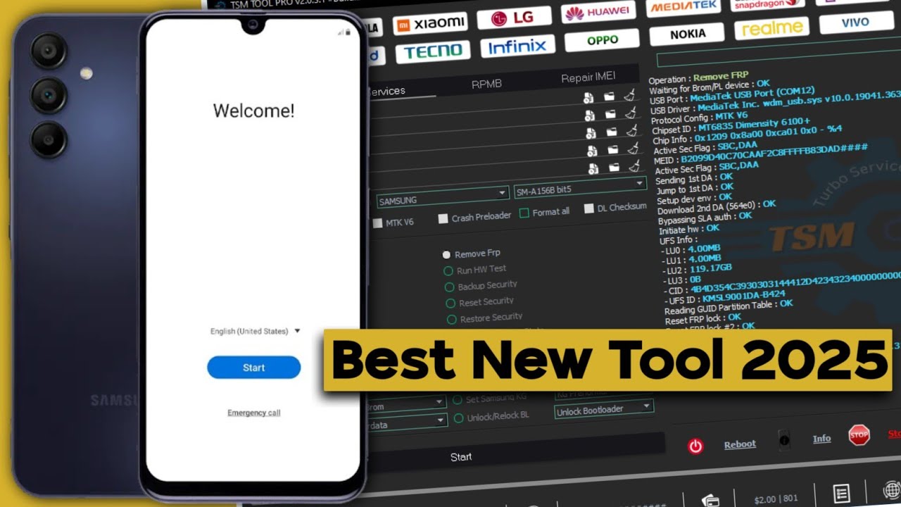 New Big Update Without Server l Samsung A15, A155, A156 Latest Android Bit Reset FRP By TSM TOOL PRO