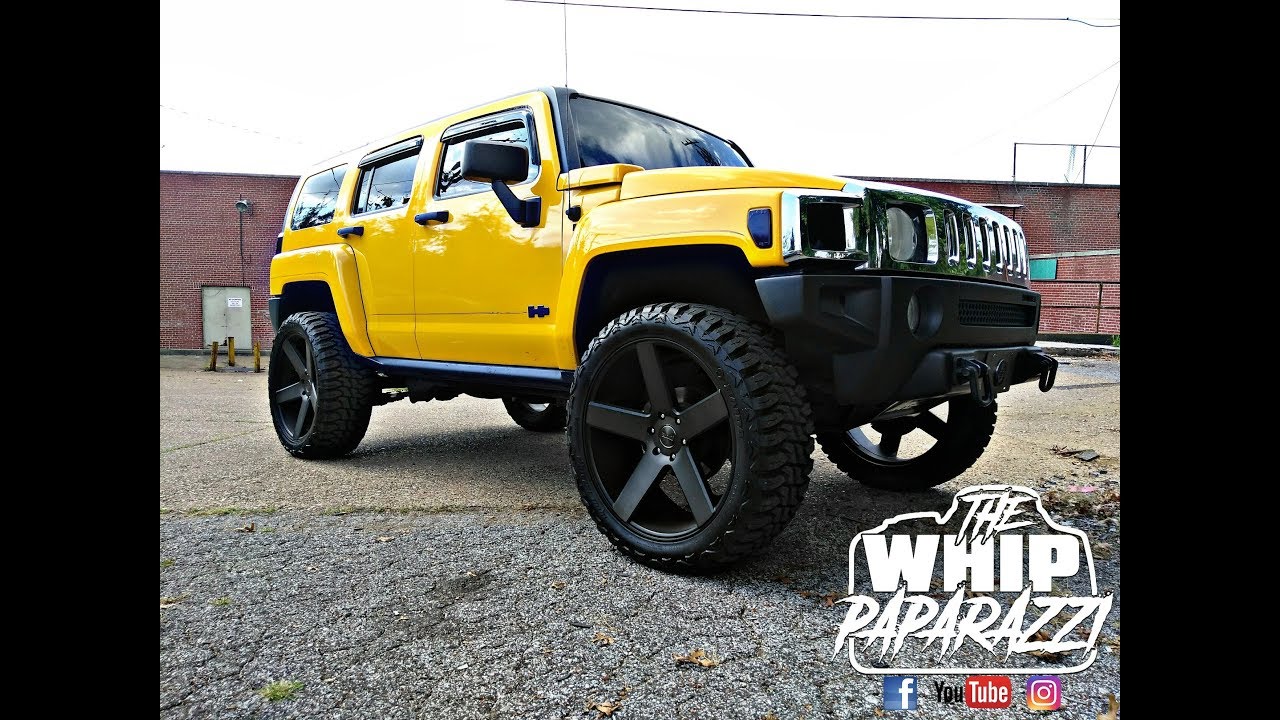 Yellow Hummer H3 on 24