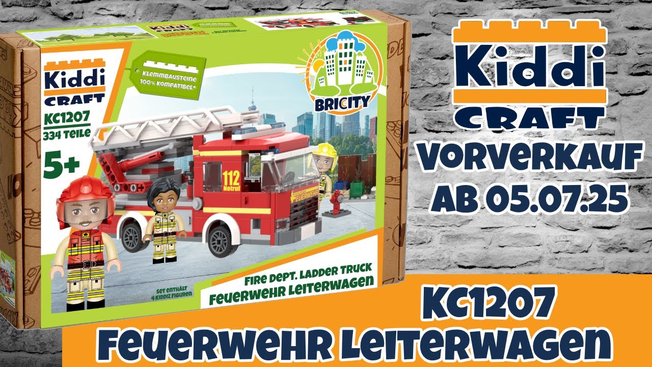 Kiddicraft KC1207 Feuerwehr Drehleiter (DL) - Vorverkauf-Vorschau