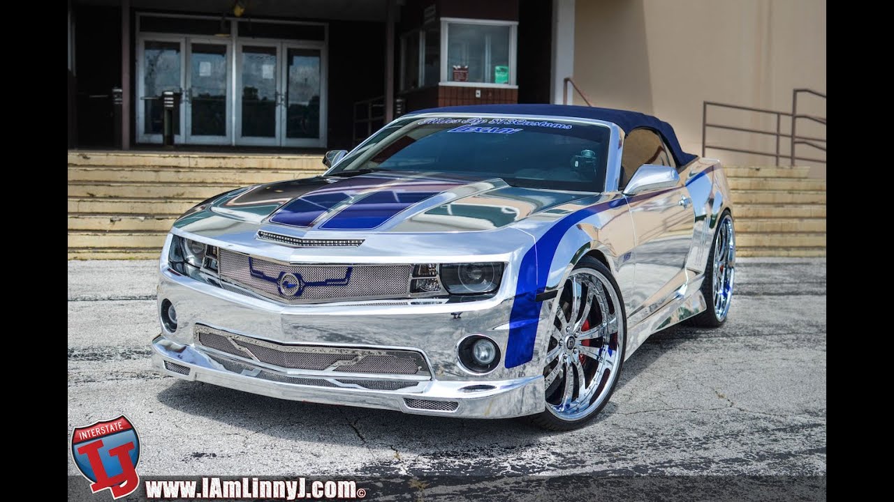Chrome & Blue Chrome Camaro SS on Lexani Wheels