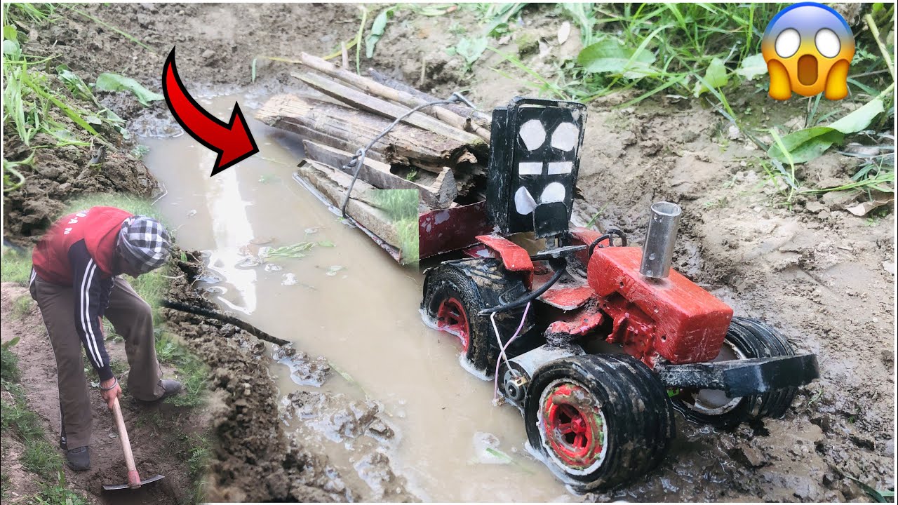 Rc tractor mahindra Fass gya trolley nal mud vich ||#new #viralvideo #youtube 