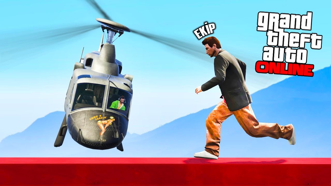 HELİKOPTER PERVANELERİ VS İMKANSIZ PARKUR ! - GTA 5 Online (FurkanYamanHD,Sesegel,Umidi)