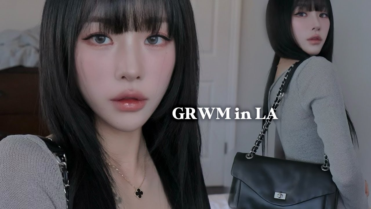 이목구비 2배 확장 메이크업🫢🖤 미국에서 같이 준비해요 !✨ (피부표현 미침,, 이목구비 또렷해보이는 tip, 요즘 최애 팔레트 등) | 소윤Soyoon