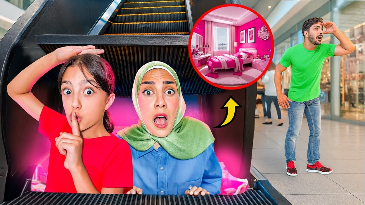تيما وماما هربوا على المول وبنوا غرفة سرية😱