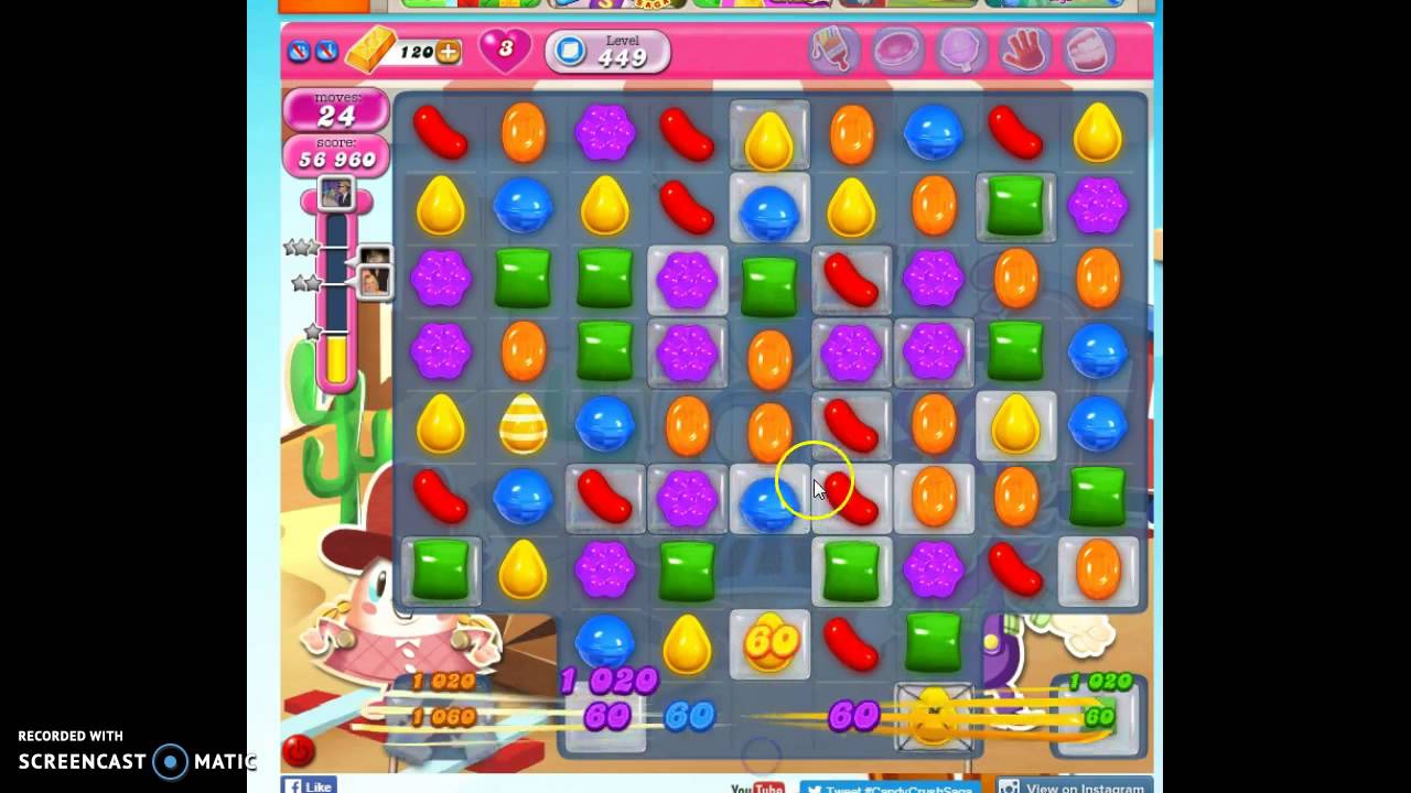 Candy Crush Level 449 w/audio tips, hints, tricks