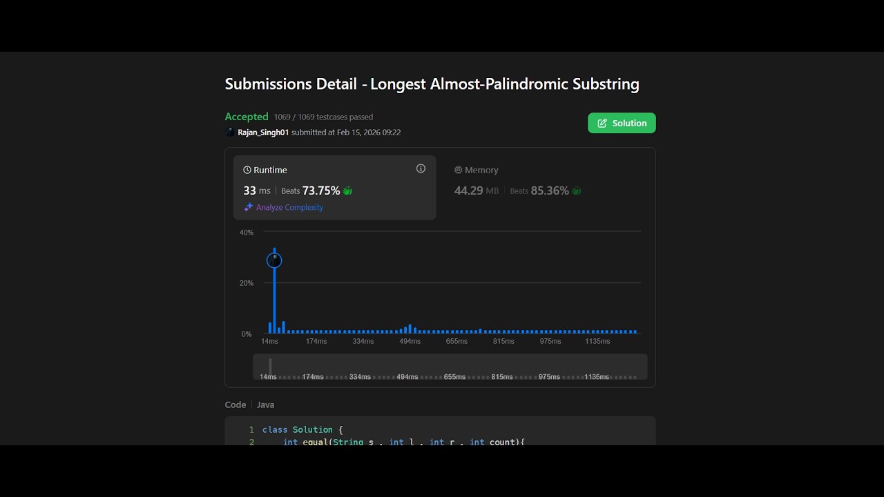 Longest Almost-Palindromic Substring