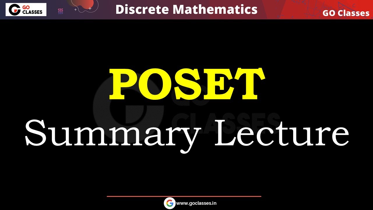 Partial Order Relations - Summary - Part 1 | POSET | Set Theory | Discrete Mathematics | With NOTES