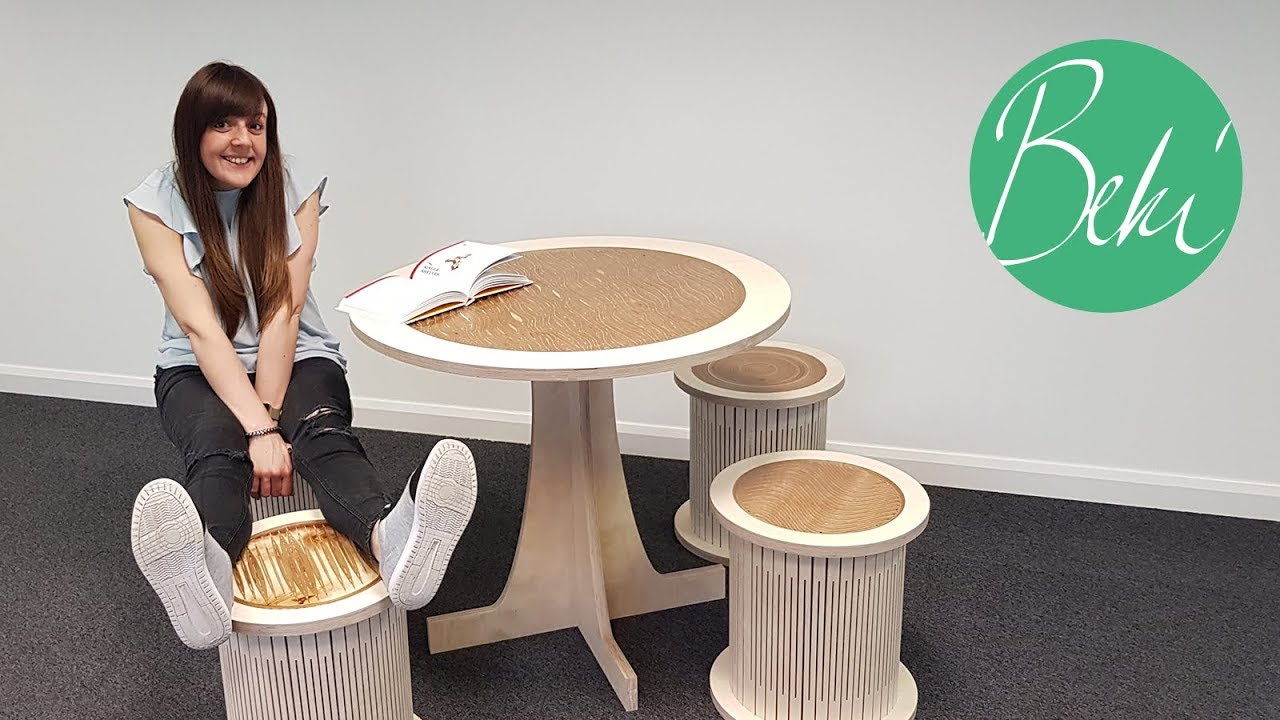 In Labs with Beki | Bending Wood & Using Resin to Make a Table & Stool Set | Vectric CNC Projects