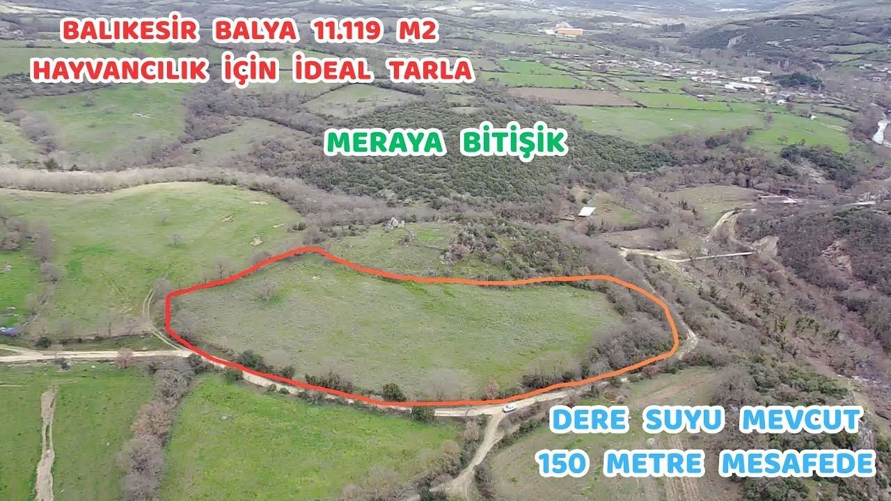 BALIKESİR BALYA 11.119 M2 HAYVANCILIK İÇİN İDEAL TARLA MERAYA BİTİŞİK