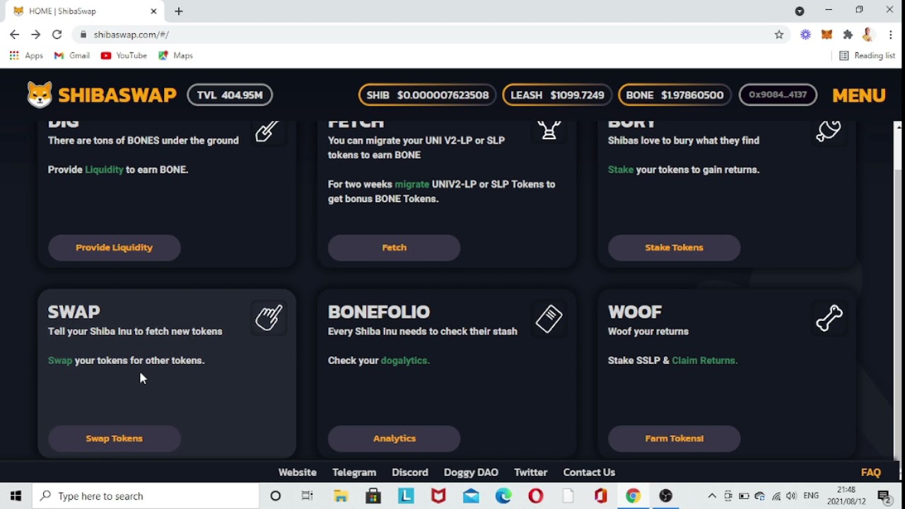 How to Buy Bone the new Gavenance Token on Shibaswap
