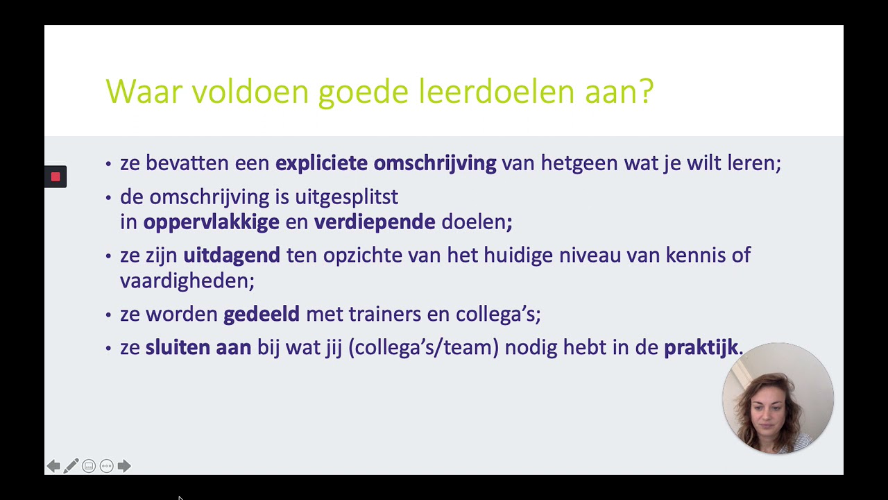Instructie leerdoelen formuleren