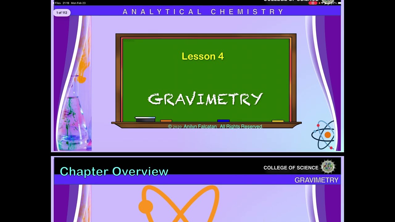 CHE0121 Analytical Chem. I: Gravimetry
