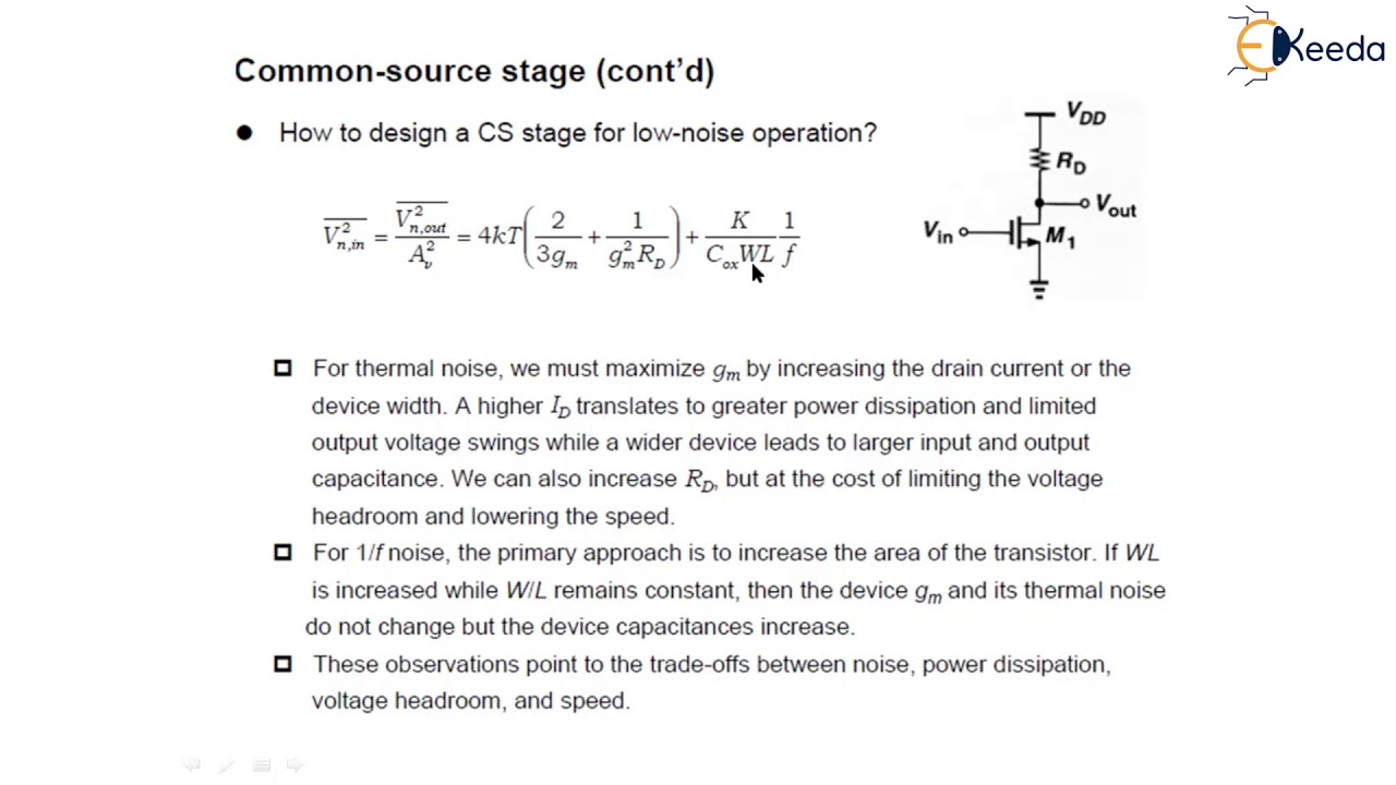 How to Design for Low Noise Operation - Amplifier Fundamentals - Analog & Mixed VLSI Design